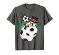 Soccer Balls Snowman Winter Sports T-Shirt - Unique Graphic for Adults