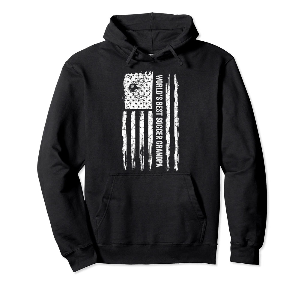 Usa Flag Worlds Best Soccer Grandpa Hoodie - Fun Novelty Design Unisex