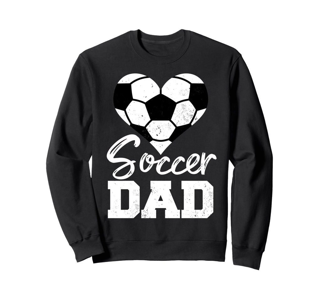 Soccer Dad Heart Funny Heartfelt Love Sweatshirt - Graphic Print Men Women