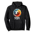 American Flag Soccer Womens Soccer Soccer Hoodie - Trendy Graphic Unisex