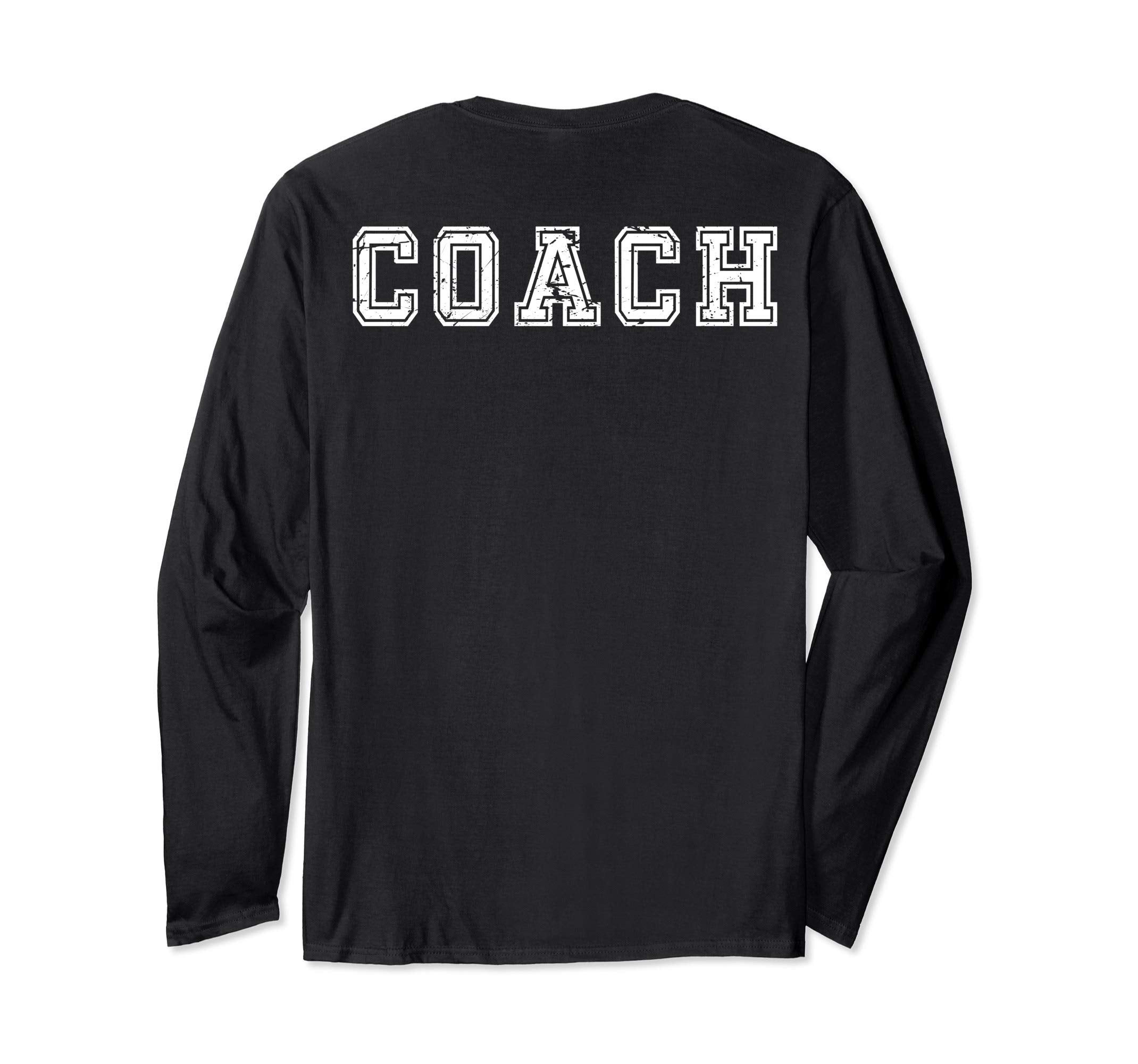 Coach Back Distressed Font Coach Gift T-Shirt - Minimalist Print Unisex