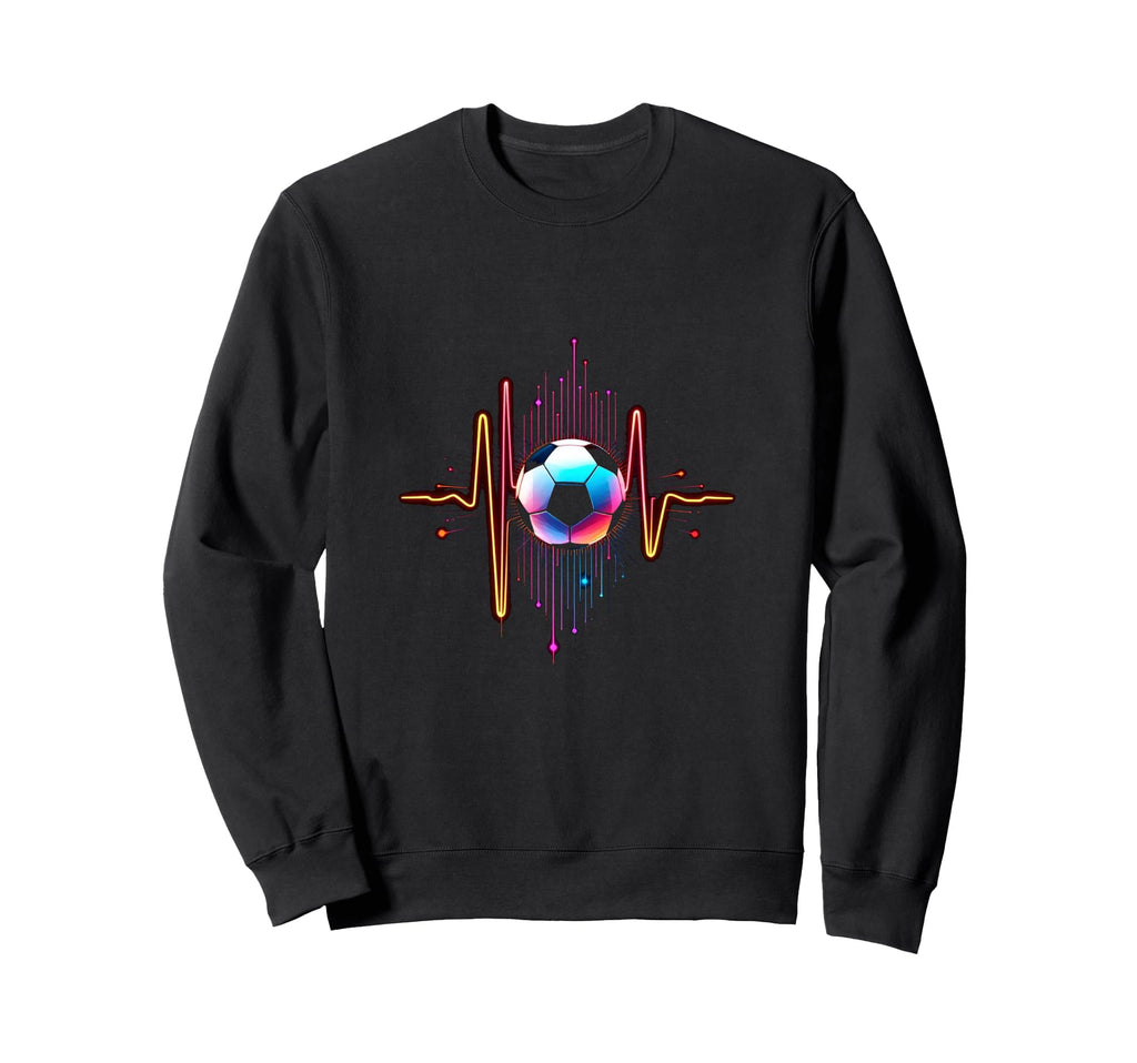 Soccer Ball Heartbeat Sweatshirt - Unique Graphic Men Women