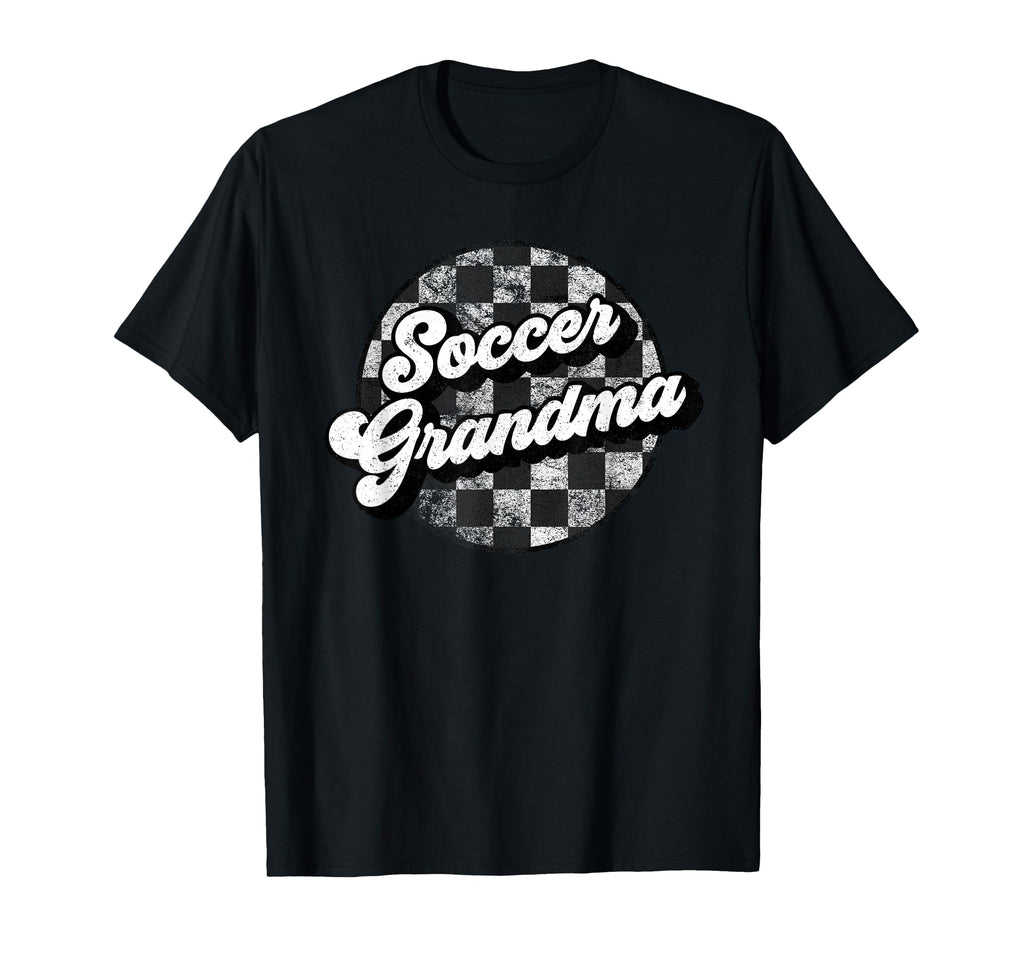 Soccer Grandma Checkered Funny T-Shirt - Aesthetic Graphic for Adults