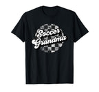 Soccer Grandma Checkered Funny T-Shirt - Aesthetic Graphic for Adults