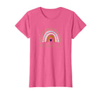 Boho Mama Rainbow Heart Womens T-Shirt - Fun Novelty Design Unisex
