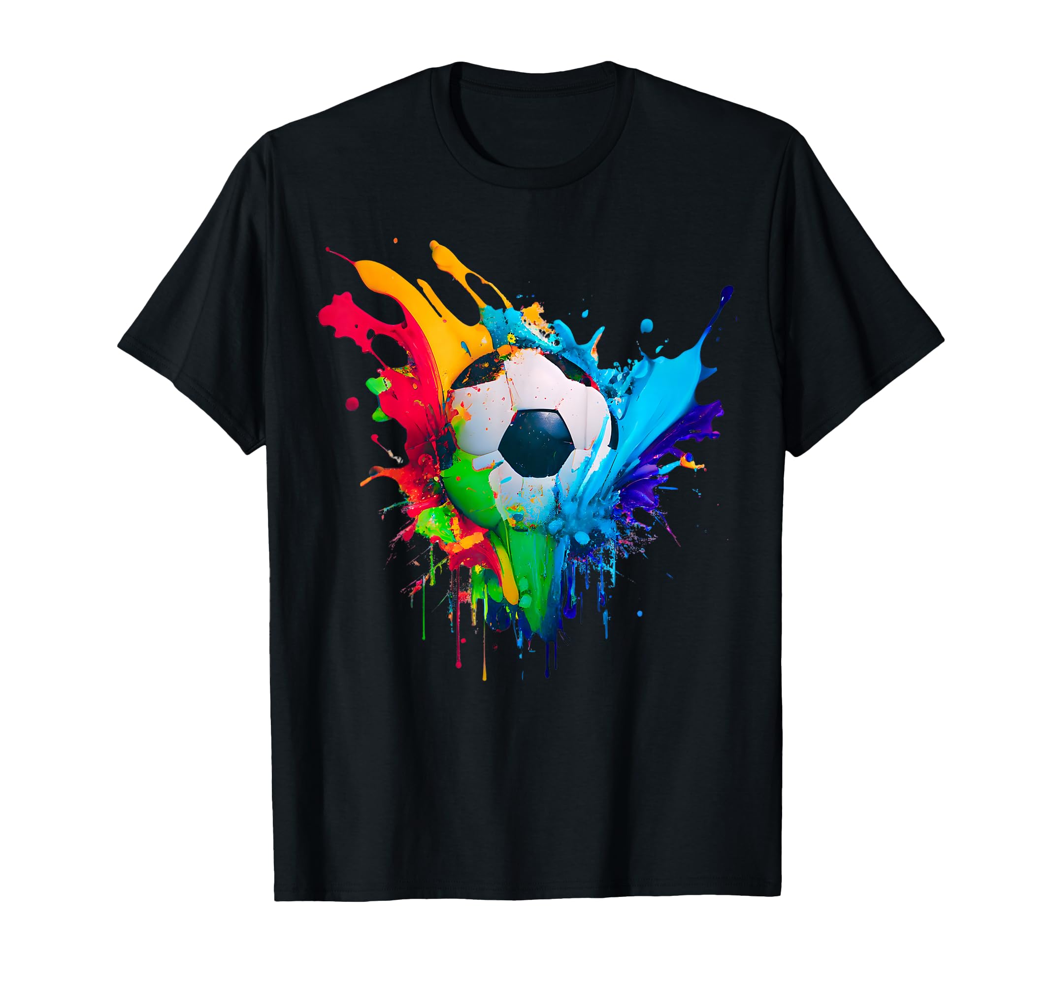 Colorful Soccer Ball Splash Love Soccer T-Shirt - Minimalist Print Unisex