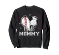 Ball Mommy Baseball Soccer Heart Sweatshirt - Fun Novelty Design Men Women