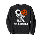 Ball Grandma Heart Funny Soccer Sweatshirt - Fun Novelty Design Unisex