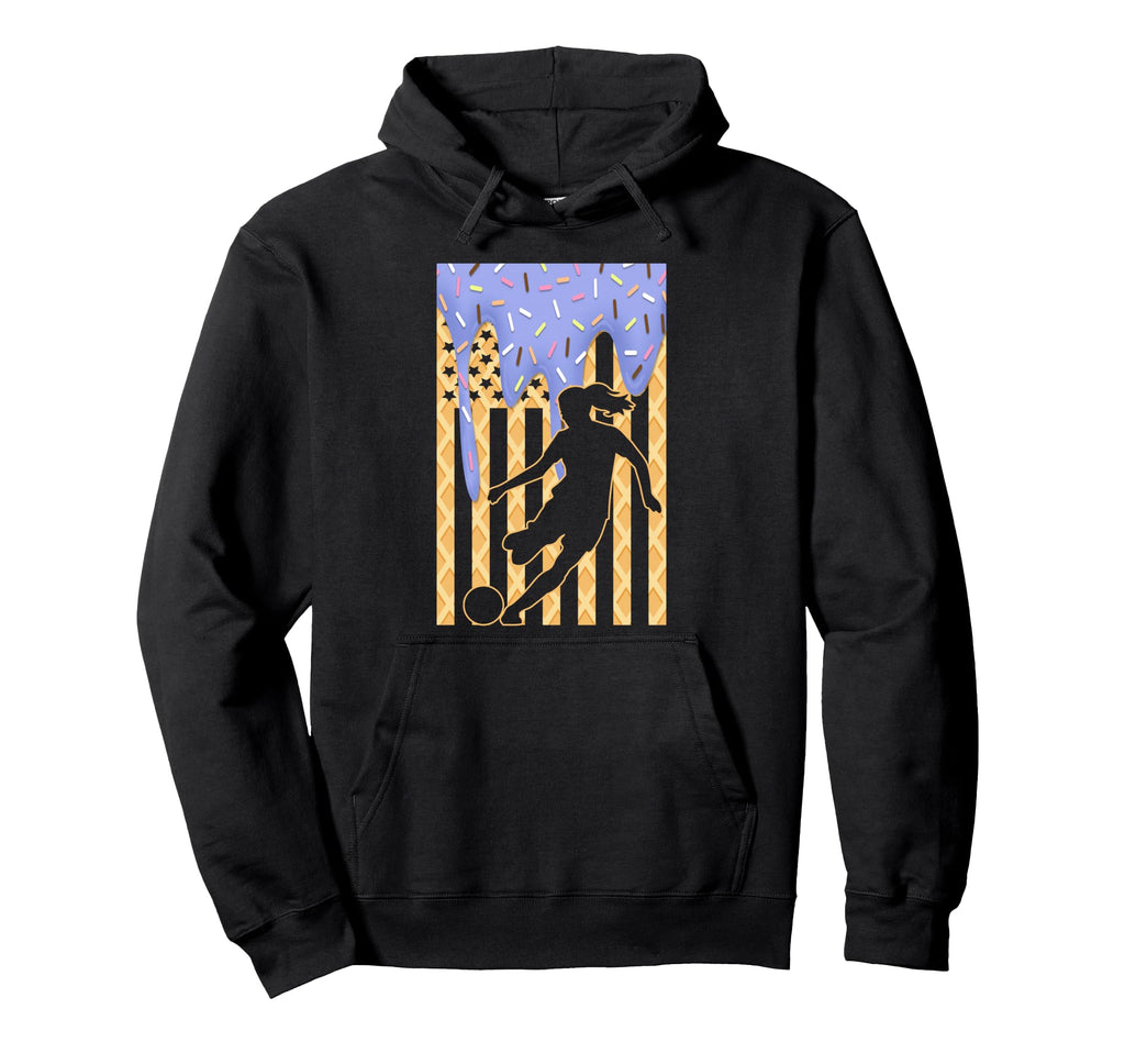 Soccer Drip Dripping Ice Cream Usa Hoodie - Trendy Graphic for Adults