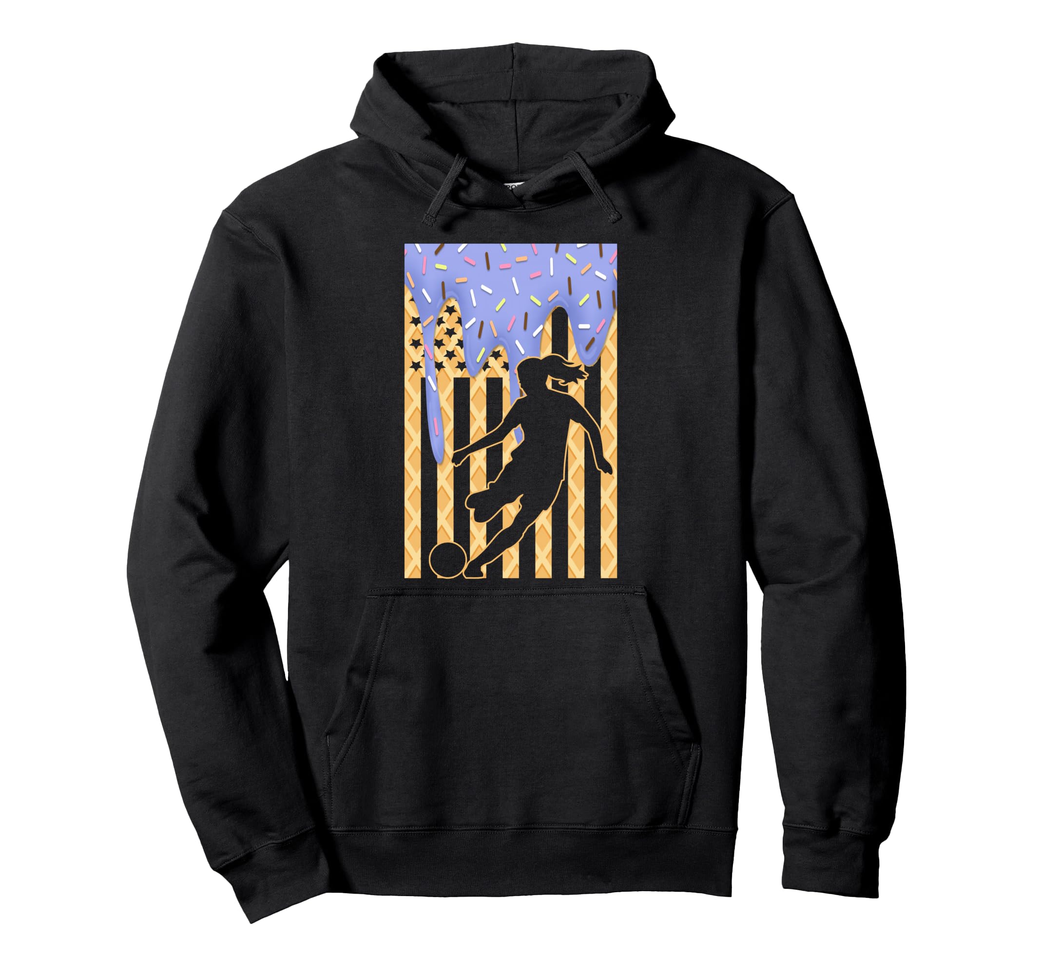 Soccer Drip Dripping Ice Cream Usa Hoodie - Trendy Graphic for Adults