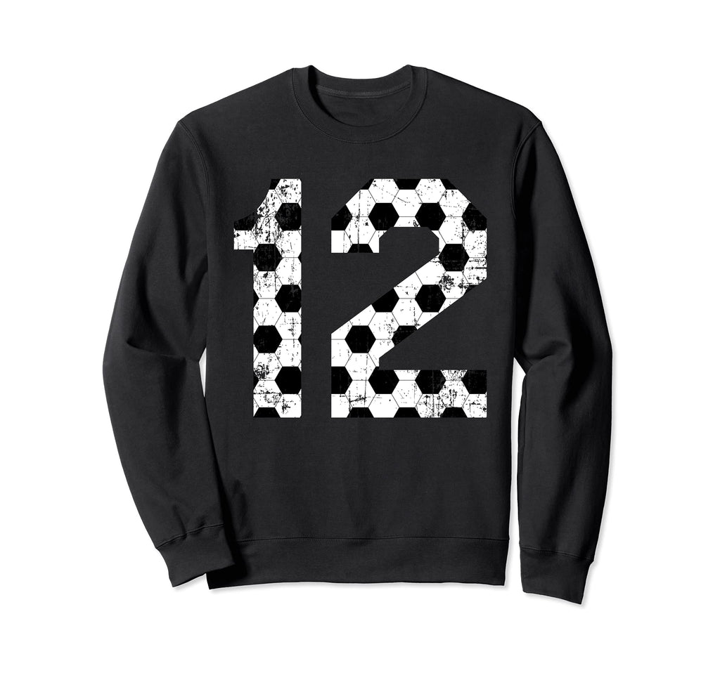 Soccer 12 Jersey Number Sweatshirt - Fun Novelty Design Unisex
