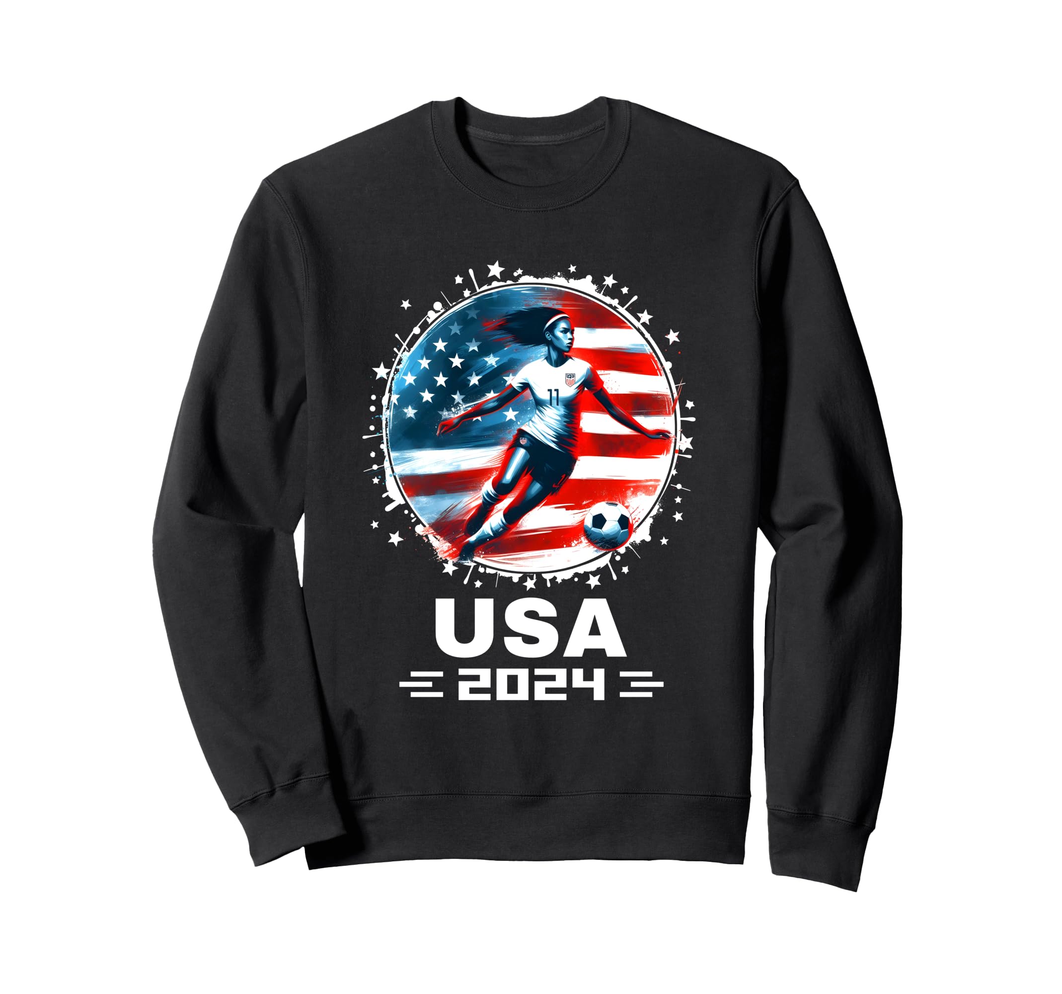 American Flag Soccer Team Womens Sweatshirt - Custom Art Print Men Women