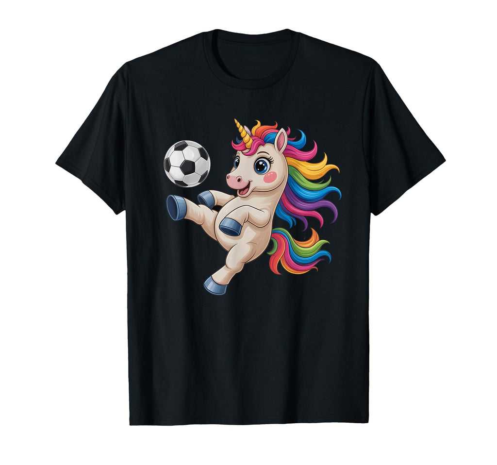 Kawaii Soccer Just Who Loves Unicorns T-Shirt - Unique Graphic Unisex