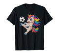 Kawaii Soccer Just Who Loves Unicorns T-Shirt - Unique Graphic Unisex