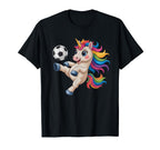 Kawaii Soccer Just Who Loves Unicorns T-Shirt - Unique Graphic Unisex