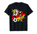 Dabbing Unicorn Germany Soccer Fans T-Shirt - Minimalist Print for Adults