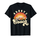 Groovy Coach Rainbow Colorful Flowers T-Shirt - Novelty Apparel Men Women