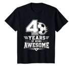 4Th Birthday Soccer 4 Years Being Awesome T-Shirt - Trendy Graphic Unisex