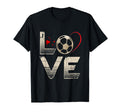 Love Heart Soccer Team Sport Fans Player T-Shirt - Graphic Print Men Women