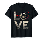 Love Heart Soccer Team Sport Fans Player T-Shirt - Graphic Print Men Women
