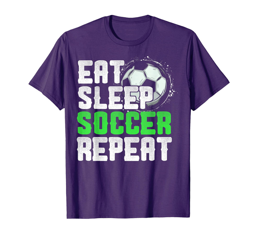 Eat Sleep Soccer Repeat Sport Player T-Shirt - Unique Graphic for Adults