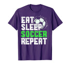 Eat Sleep Soccer Repeat Sport Player T-Shirt - Unique Graphic for Adults