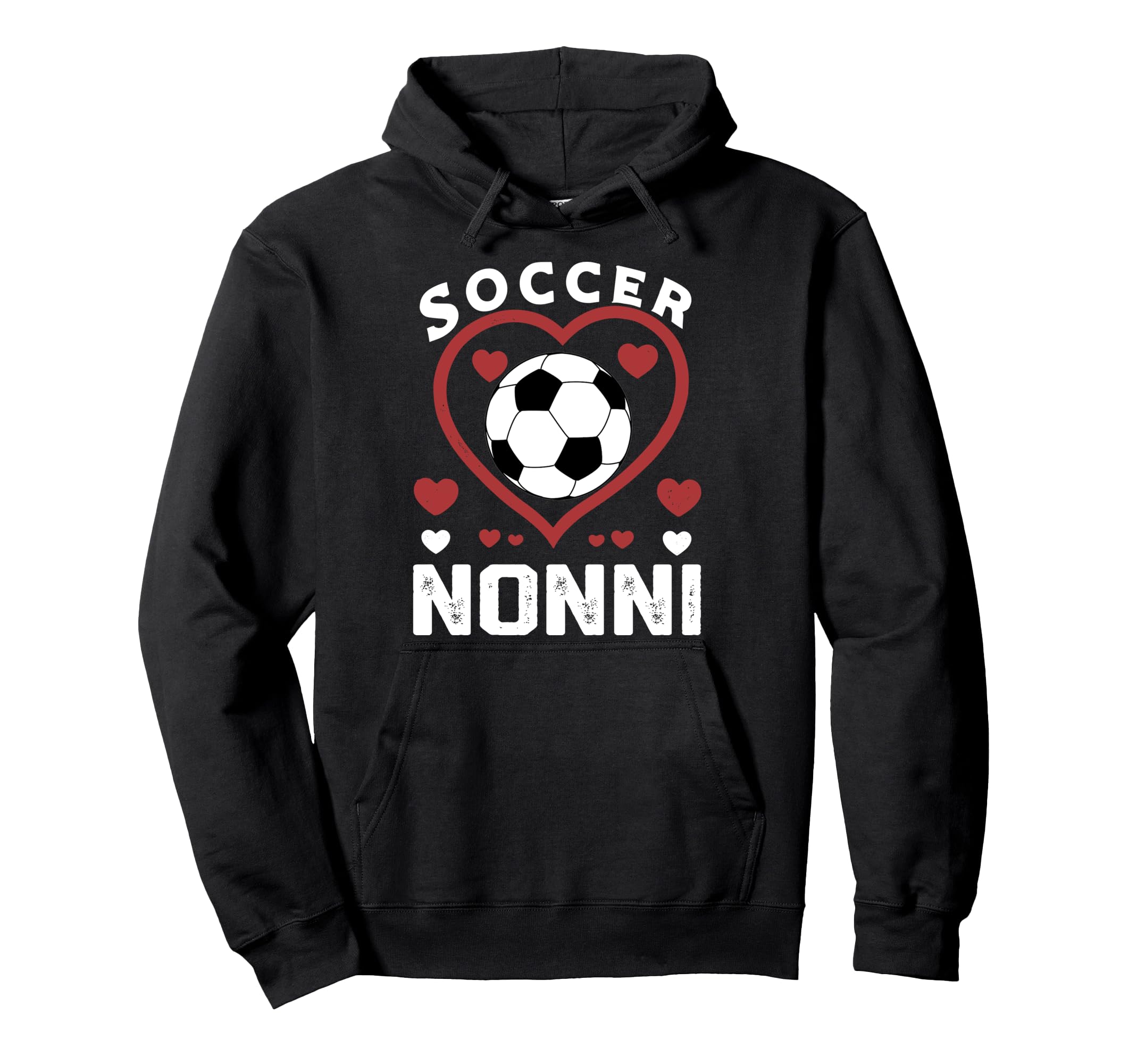Soccer Nonni Heart Nonni Soccer Hoodie - Fun Novelty Design for Adults