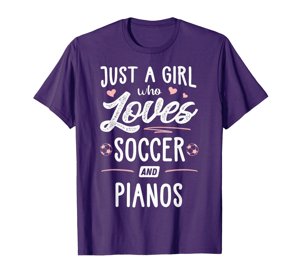 Just Who Loves Soccer And Pianos Gift T-Shirt - Minimalist Print for Adults