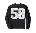 Distressed White Number 58 Jersey Sweatshirt - Custom Art Print for Adults