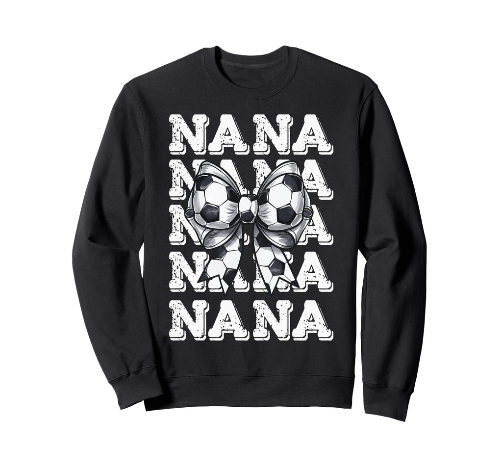 Coquette Soccer Nana Matching Family Bow Sweatshirt - Trendy Graphic Unisex