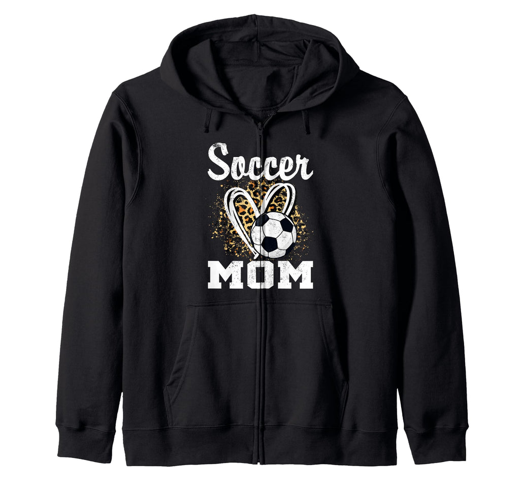 Soccer Mom Leopard Heart Soccer Fan T-Shirt - Custom Art Print for Adults