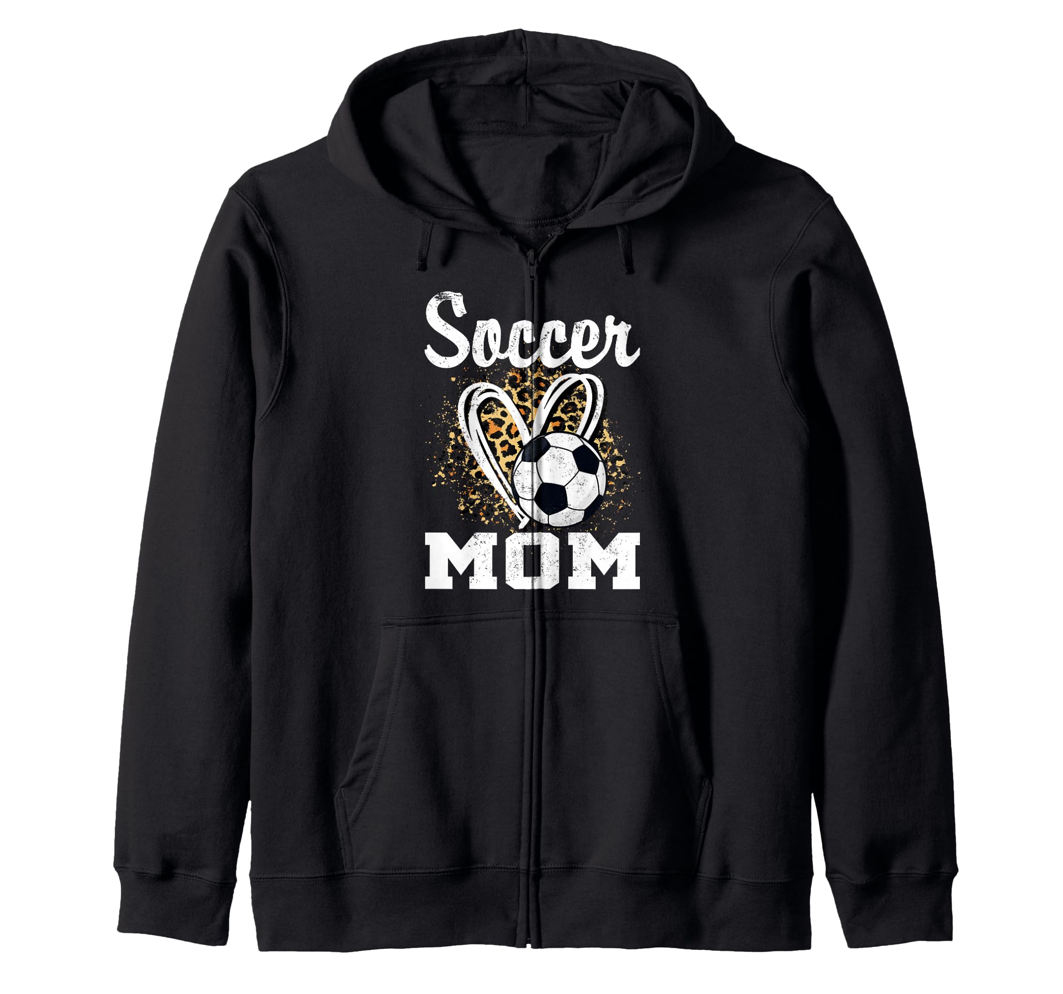 Soccer Mom Leopard Heart Soccer Fan T-Shirt - Custom Art Print for Adults