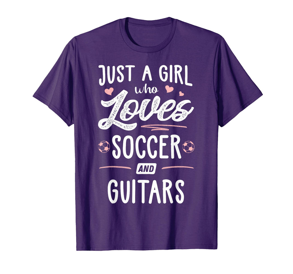 Just Who Loves Soccer And Guitars Gift T-Shirt - Custom Art Print Men Women