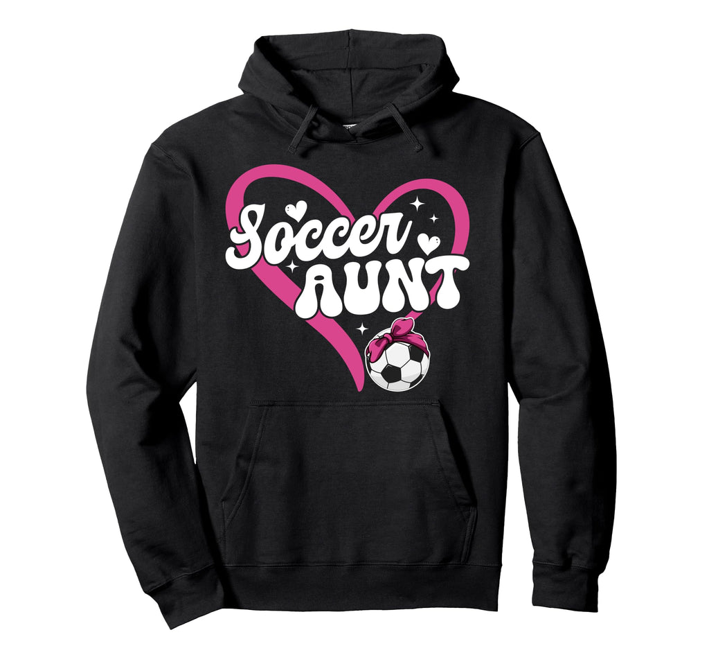 Soccer Aunt Heart Aunt Soccer Player Hoodie - Aesthetic Graphic for Adults