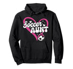 Soccer Aunt Heart Aunt Soccer Player Hoodie - Aesthetic Graphic for Adults