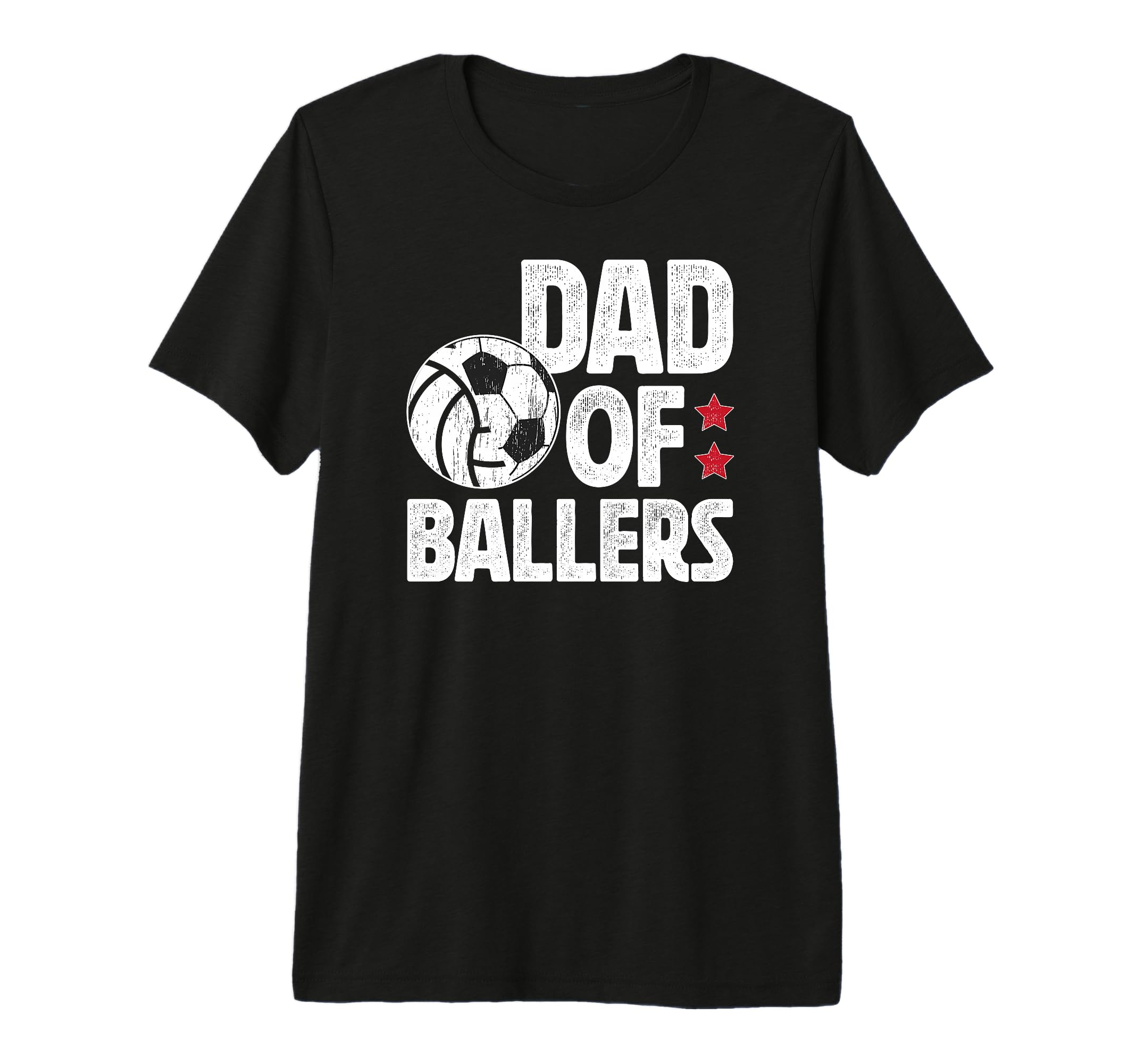 Mens Dad Ballers Soccer Volleyball T-Shirt - Minimalist Print for Adults