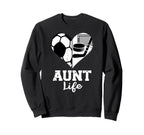 Aunt Life Soccer Hockey Heart Sweatshirt - Custom Art Print Men Women