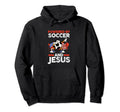 Powered Soccer And Jesus Hoodie - Unique Graphic for Adults