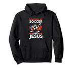 Powered Soccer And Jesus Hoodie - Unique Graphic for Adults