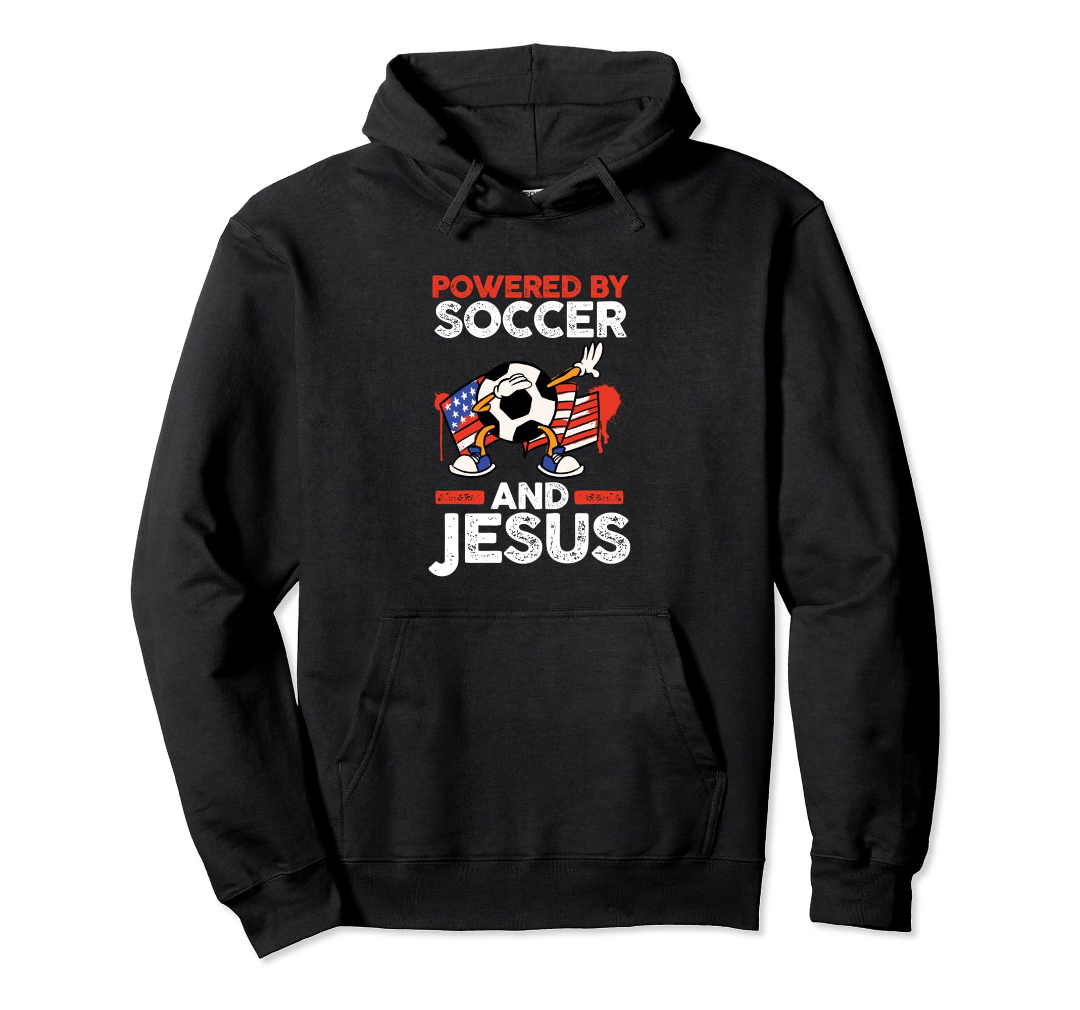 Powered Soccer And Jesus Hoodie - Unique Graphic for Adults