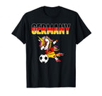 Dabbing Unicorn Germany Soccer T-Shirt - Casual Everyday Wear for Adults