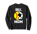 Ball Mom Funny Soccer Softball Player Sweatshirt - Minimalist Print Unisex