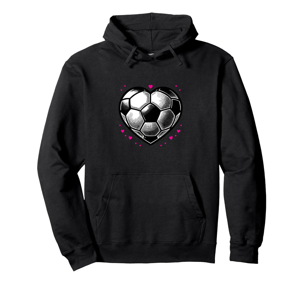 Soccer Ball Heart Mom Fan Parent Hoodie - Novelty Apparel Men Women