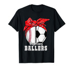 Busy Raising Ballers Baseball Soccer T-Shirt - Minimalist Print Unisex