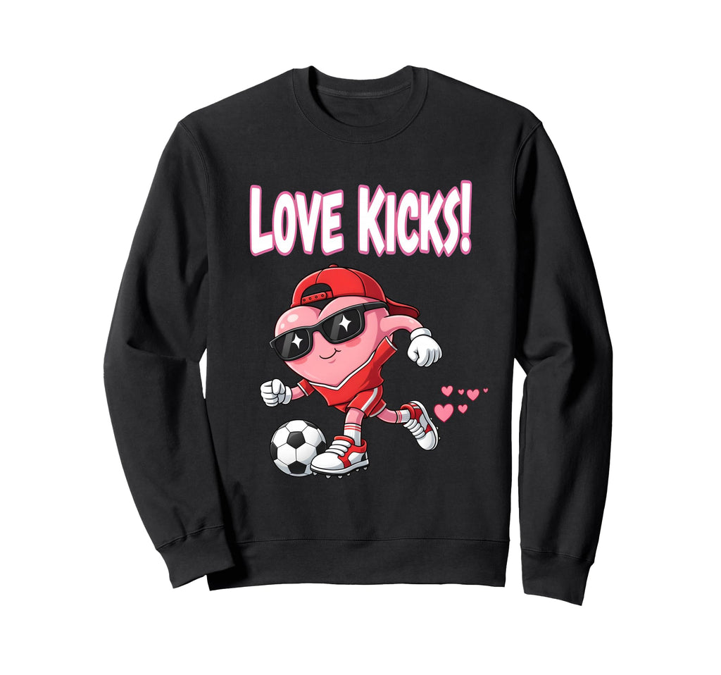 Valentine Gift Soccer Heart Sweatshirt - Casual Everyday Wear Men Women