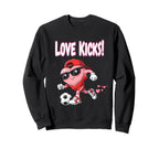 Valentine Gift Soccer Heart Sweatshirt - Casual Everyday Wear Men Women