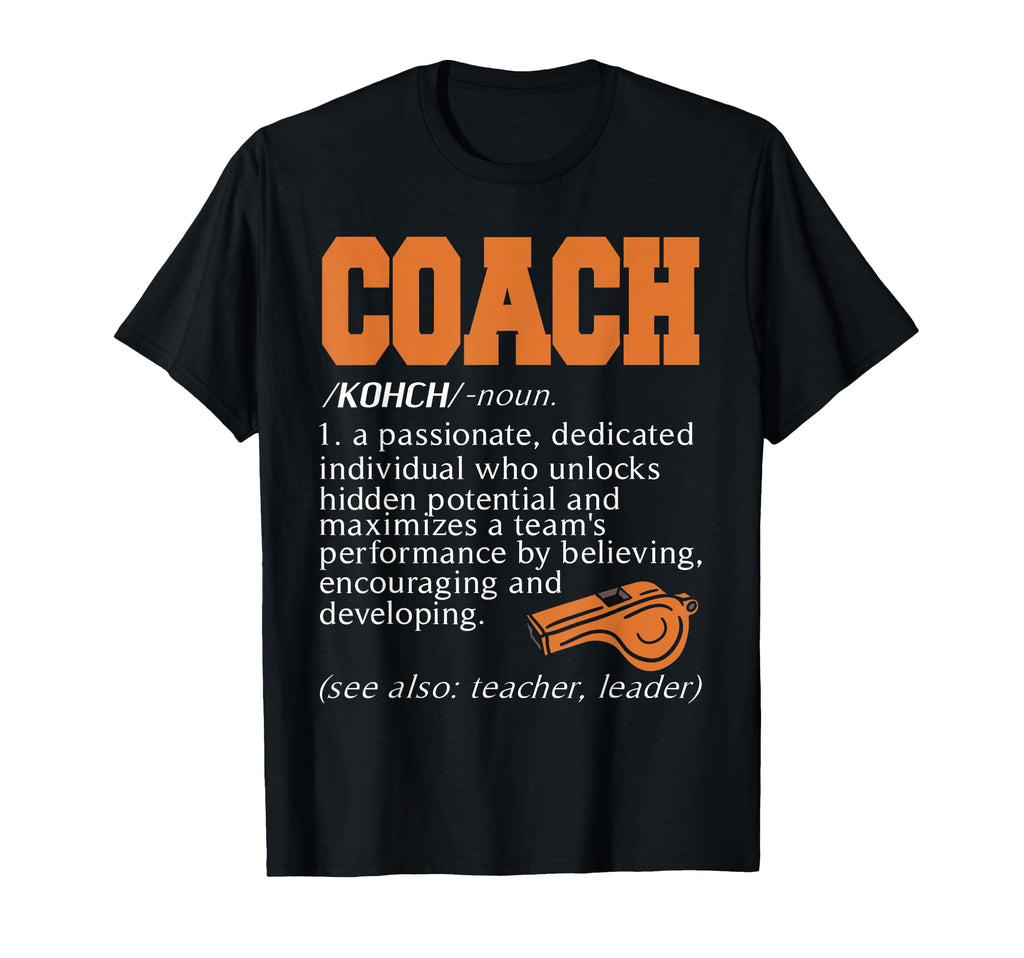 Coach Definition Motivational Team T-Shirt - Minimalist Print for Adults