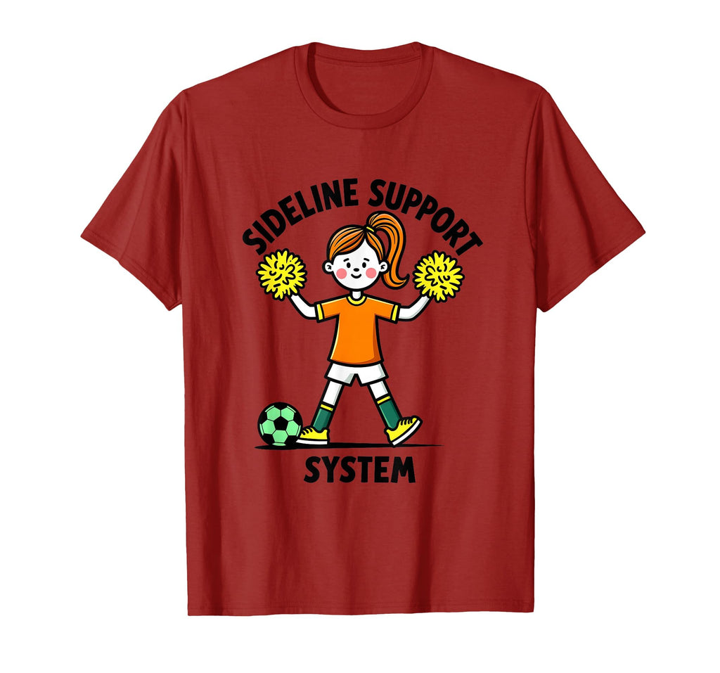 Sideline Support System Soccer Mom T-Shirt - Trendy Graphic Men Women