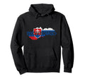 Slovak Map And Flag Souvenir Distressed Hoodie - Novelty Apparel Unisex
