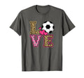 Love Leopard Soccer Ball Womens Soccer T-Shirt - Graphic Print for Adults